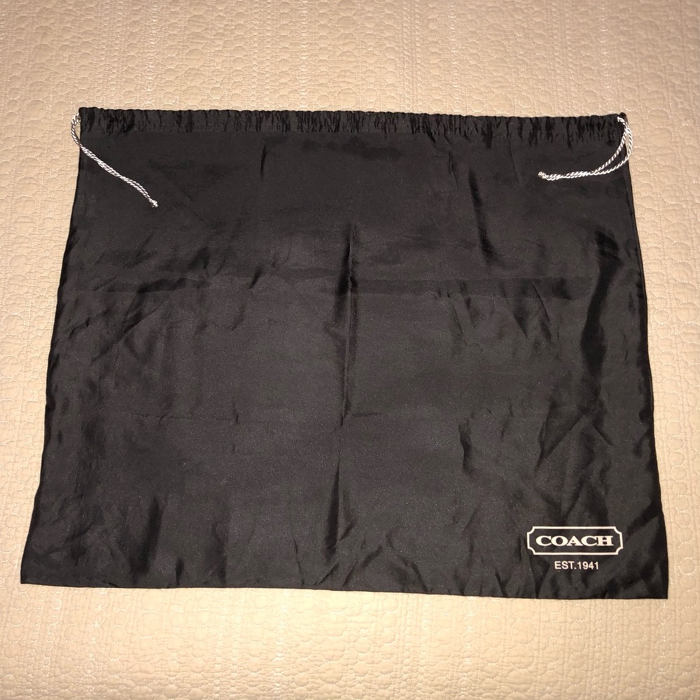 Large Dark Brown Coach Drawstring Dust Bag, 23 x19
